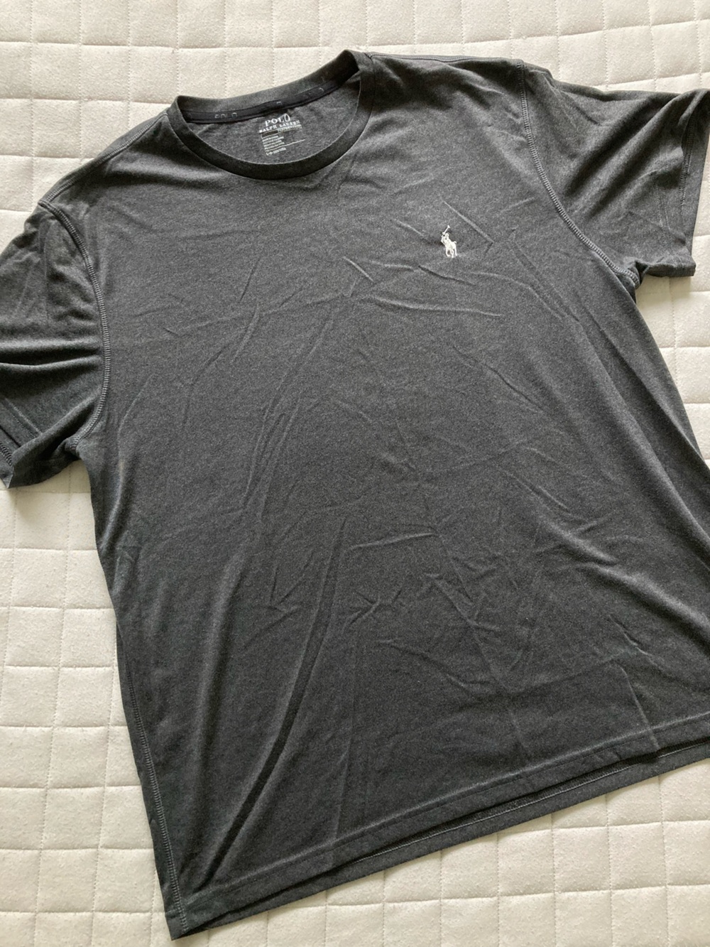 Polo by Ralph Lauren Charcoal Short Sleeve Crew Tee with White Logo